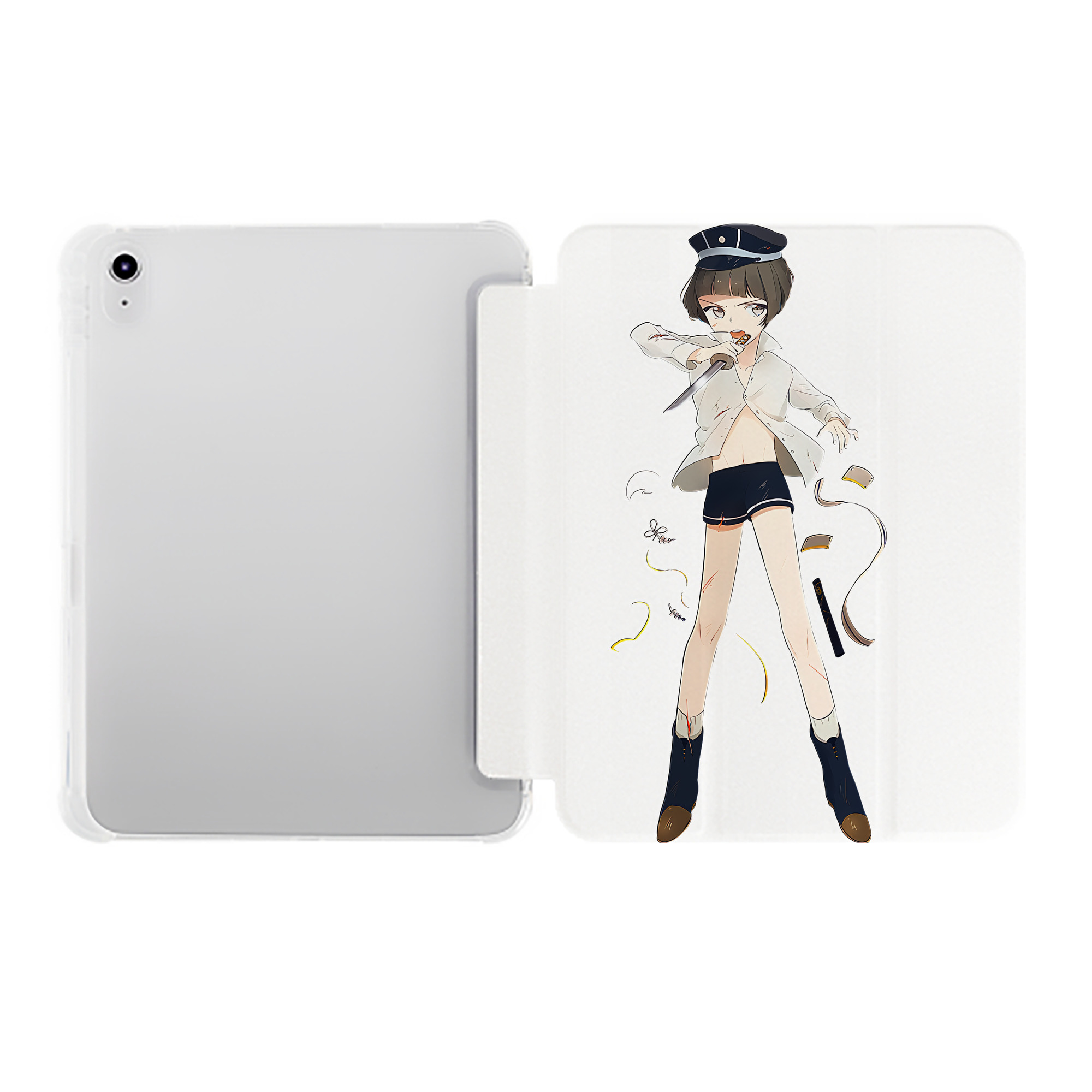 （画像用） 刀剣乱舞 Touken Ranbu IPad ケース ペン収納付き 三つ折りスタンド PUレザー×シリコン 対応機種9.5/10.5/10.9インチ